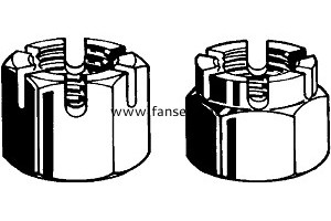 DIN935 Hexagon slotted and castle nuts開(kāi)槽六角螺帽 